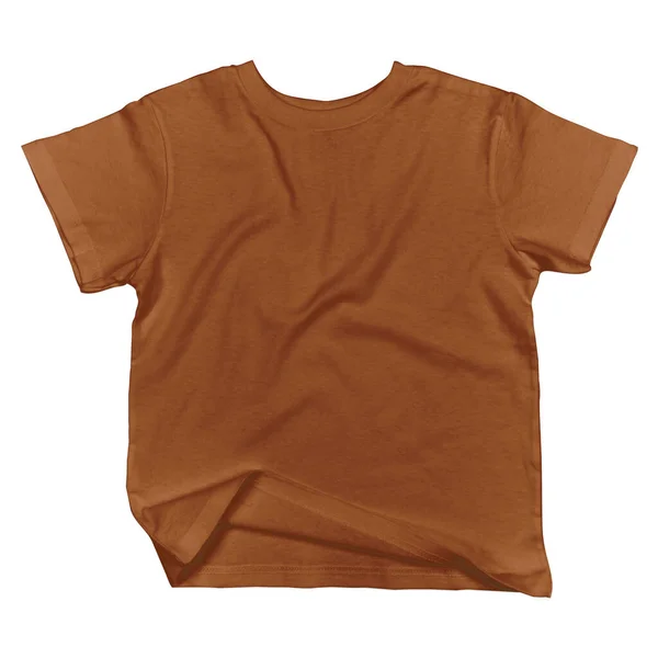 Front View Impressive Toddler Shirt Mockup Leather Brown Color Can — Stock Photo, Image