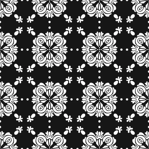 手描き黒と白のシームレスなパターン 背景の整理 — ストック写真