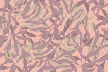 Bitkilerle dolu renkli ve soyut bir arkaplan. Botanik desen