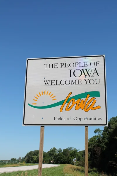 Bienvenido a Iowa Sign — Foto de Stock