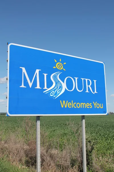 Missouri Välkommen skylt Stockfoto