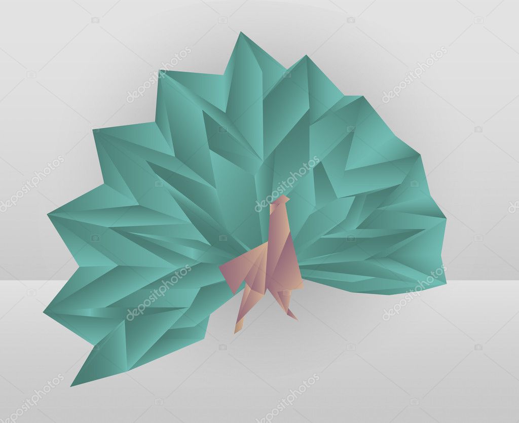 Origami Pfau Stockvektor Mariam2707 30739725