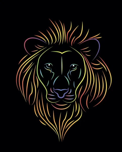 Rainbow lion — Stock Vector