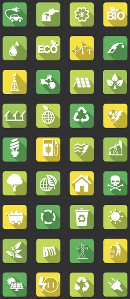 Iconos eco planos — Vector de stock