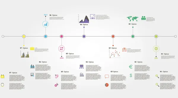 Infográficos da linha do tempo —  Vetores de Stock