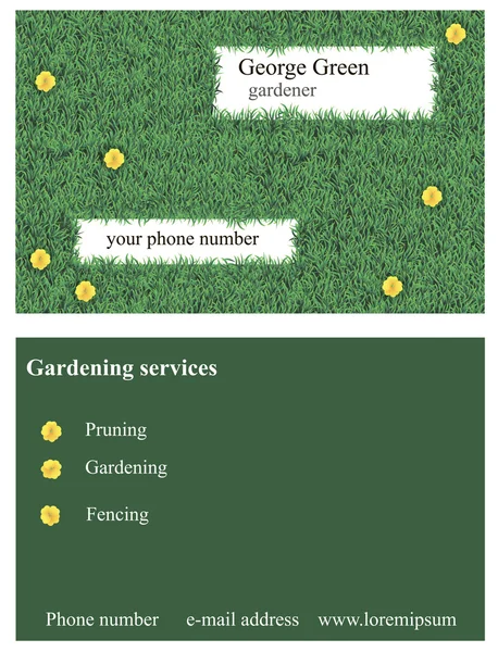 Carte de visite en herbe — Image vectorielle