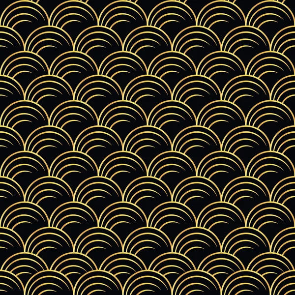 Art deco golden seamless pattern — Stock Vector