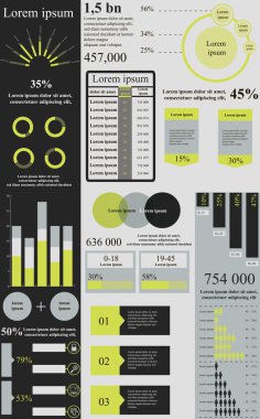 yeşil gri infographics