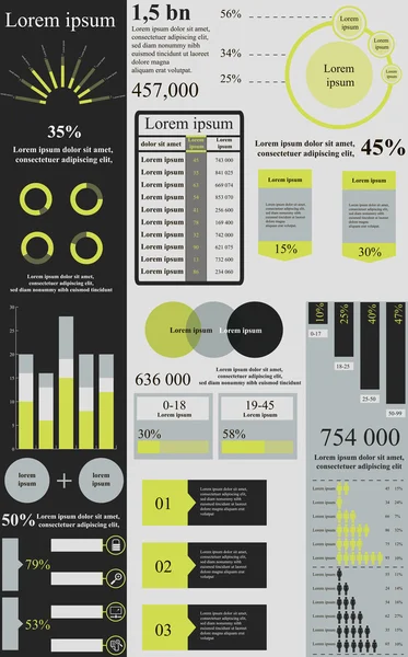 Zielony szary Infografika — Wektor stockowy