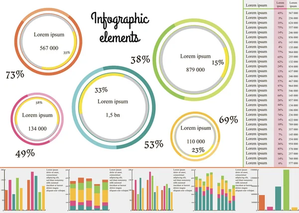 Grandes círculos infografías — Vector de stock