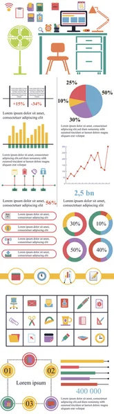 Escritório Infográficos — Vetor de Stock