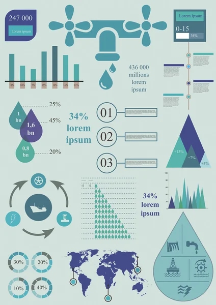 Infográficos de água —  Vetores de Stock