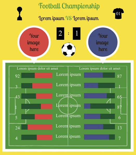 Football field Infographics — Stock Vector