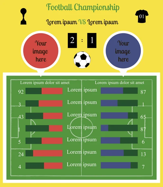 축구 필드 인포 그래픽 — 스톡 벡터