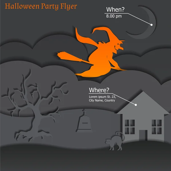 Flyer papier de fête d'Halloween — Image vectorielle