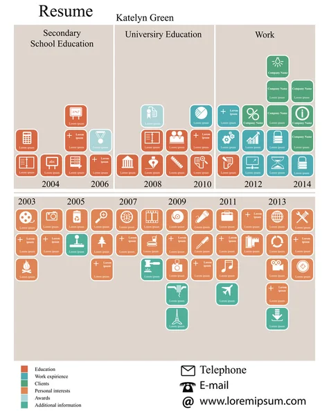 Infographics hervatten — Stockvector