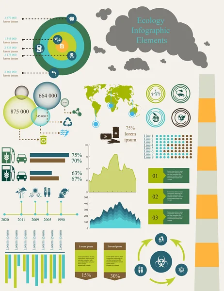 Płaski infografiki ekologia — Wektor stockowy