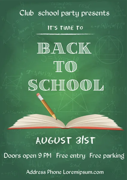 okul mavi tebeşir tahtası afiş için