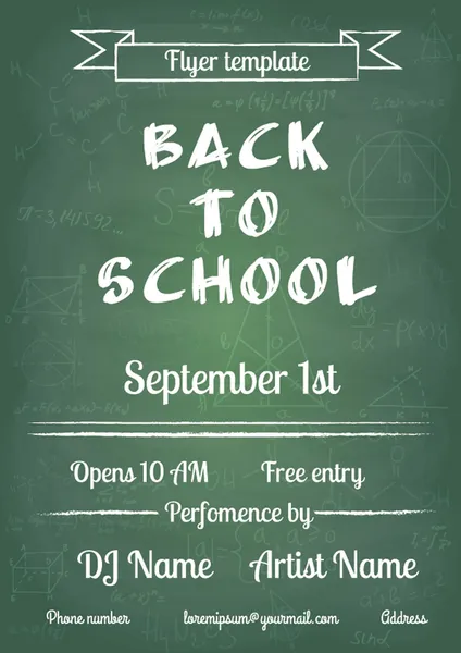 okul mavi tebeşir tahtası afiş için