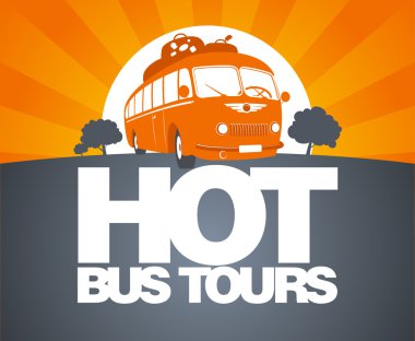 Hot bus tour design template. clipart