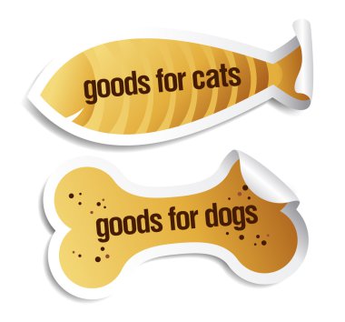 Goods for dogs and cats stickers clipart