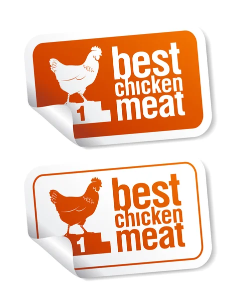 Best chicken meat stickers — Stock Vector