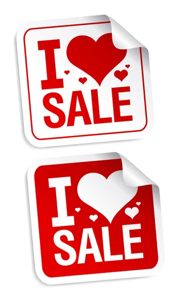 I love sale stickers. — Stock Vector