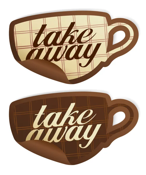 Take away stickers. — Stock Vector