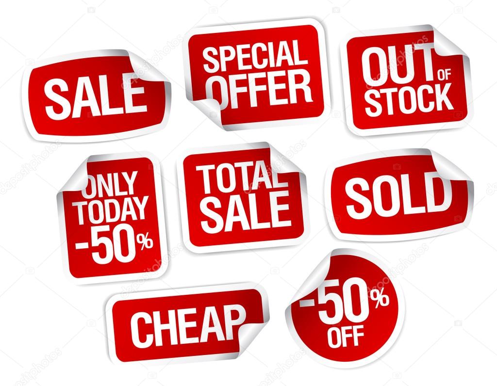 Set of stickers for best stock sales