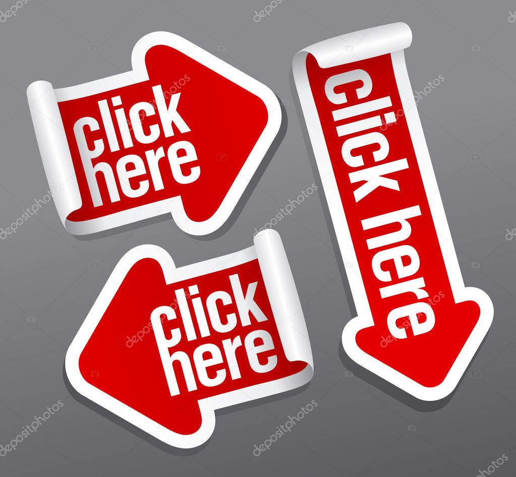 Click here stickers