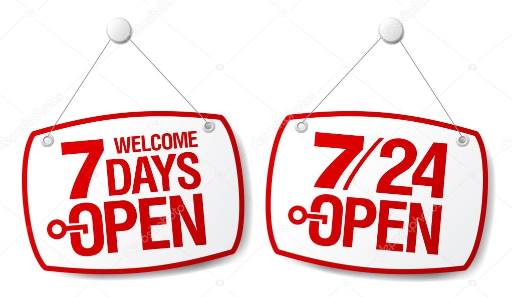 7 Days Open signs