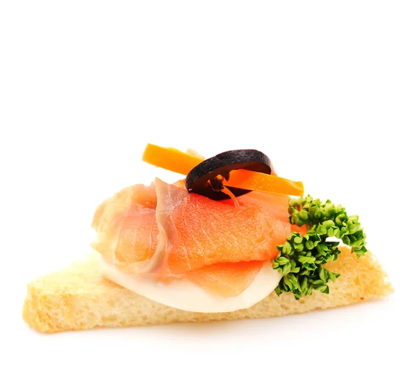 Canapés de salmón Blinis — Foto de Stock