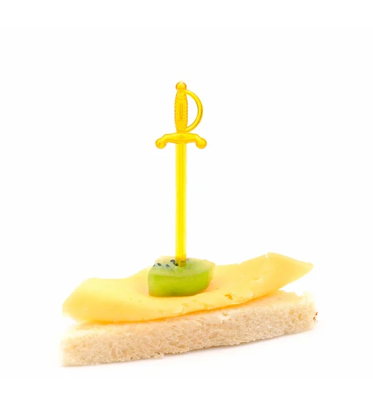 Smörgås med ost och kiwi — Stockfoto