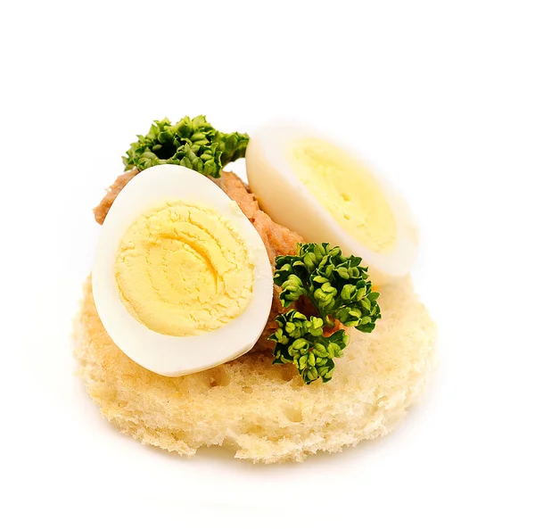 Sandwich with quail egg — Stock Photo, Image