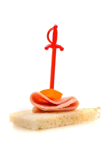 Sandwich with sausage — Stock Photo, Image