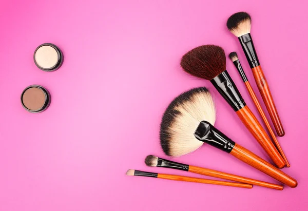 Cosmetics and brushes — Stock Photo, Image