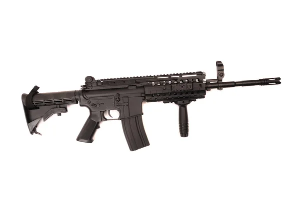 Full length automatic assault rifle isolated on white. — Stock Photo, Image