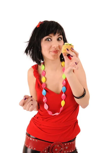 Girl with a cake — Stock Photo, Image