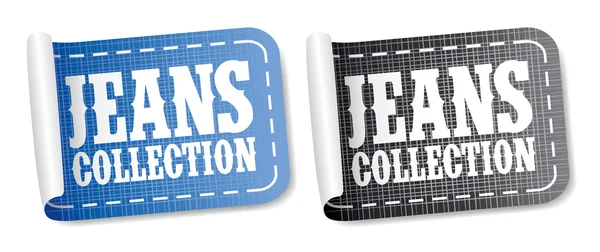 Jeans collectie stickers — Stockvector