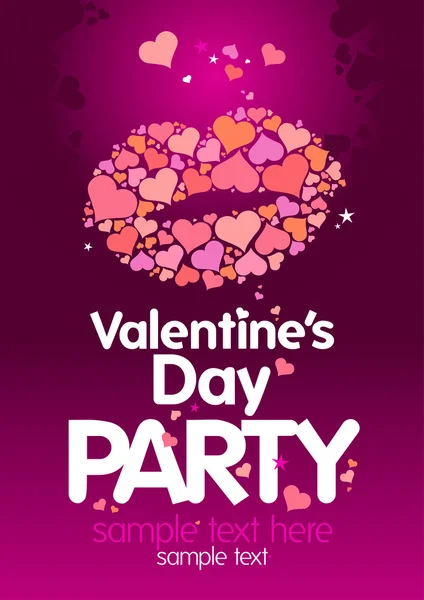 Plantilla de diseño de fiesta de San Valentín . — Vector de stock