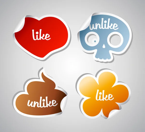 Like and unlike stikers. — Stock Vector