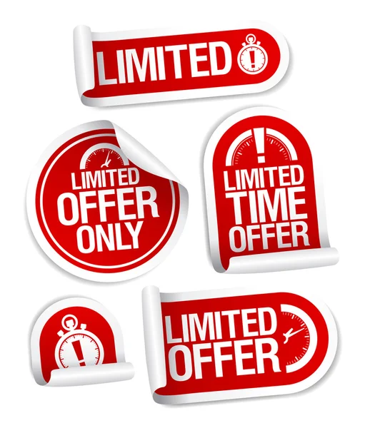 Limited offer sale stickers. — Stock Vector