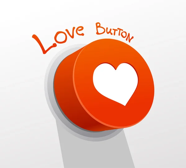 Bouton amour . — Image vectorielle