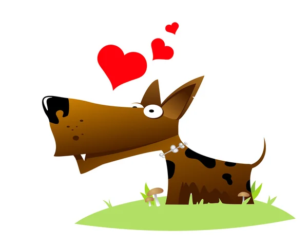 Pes se srdcem — Stockový vektor