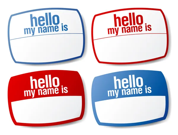 Hello my name is color signs. — Stock Vector