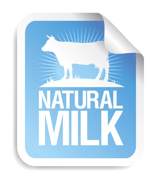 Pegatina de leche natural — Vector de stock