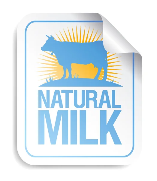 Pegatina de leche natural — Vector de stock