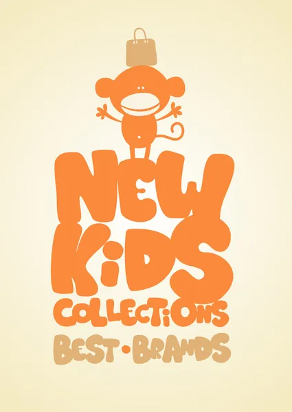 Yeni çocuk koleksiyonları tasarım şablonu. — Stok Vektör