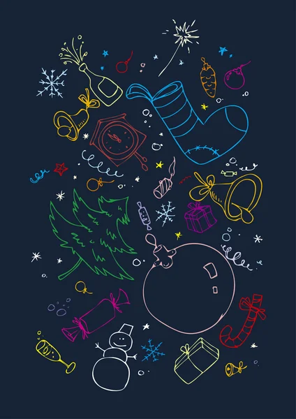 Fondo de Navidad con símbolos — Vector de stock