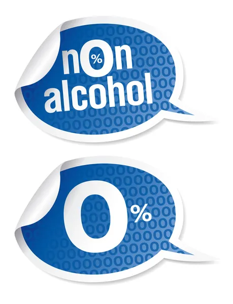 Non-alcohol drinks stickers — Stock Vector